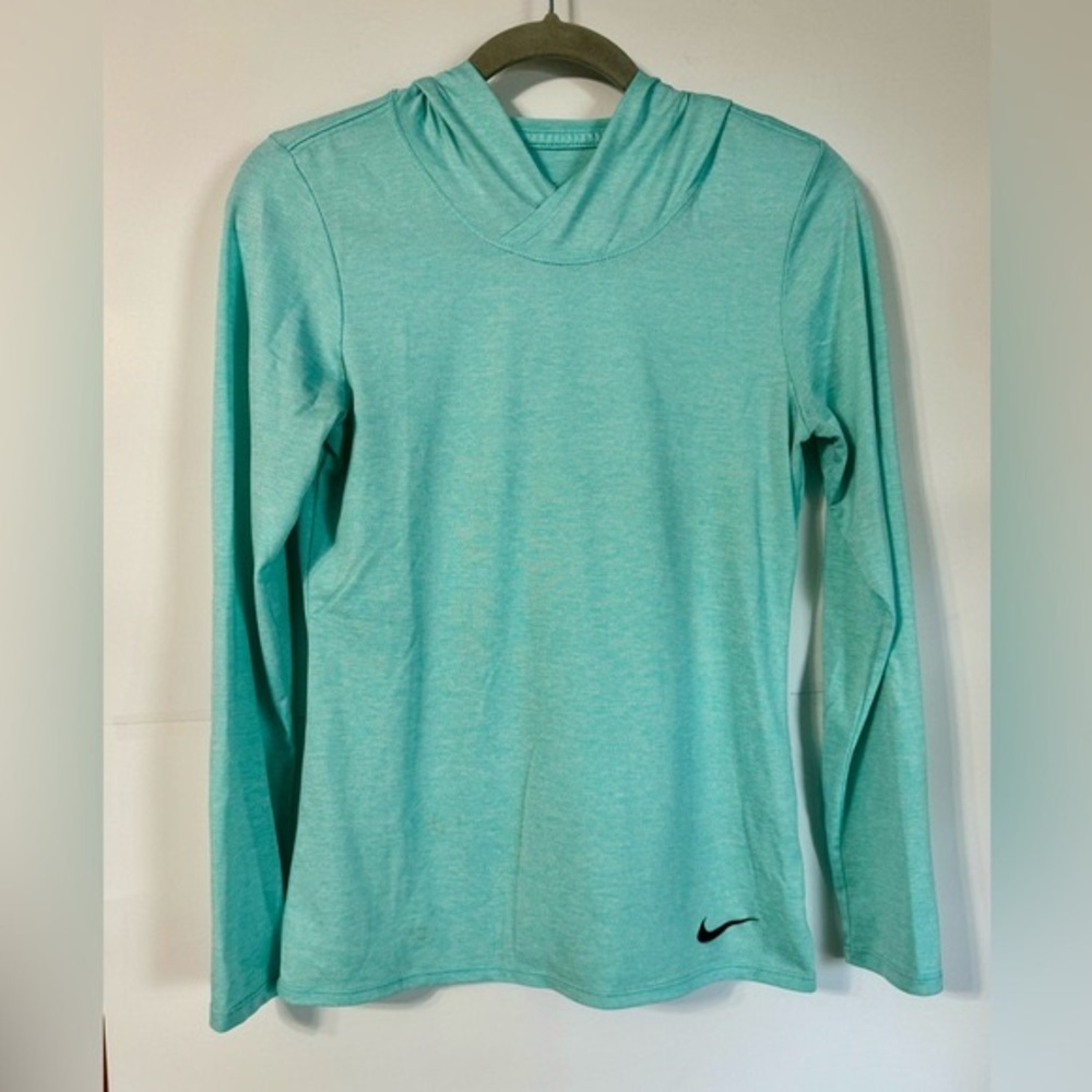 Women’s Nike Lightweight Drifit Hoodie Shirt Blue Size XS